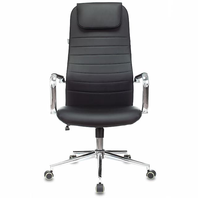 Кресло руководителя Бюрократ KB-9N/ECO черный эко.кожа с подголов. крестов. металл хром