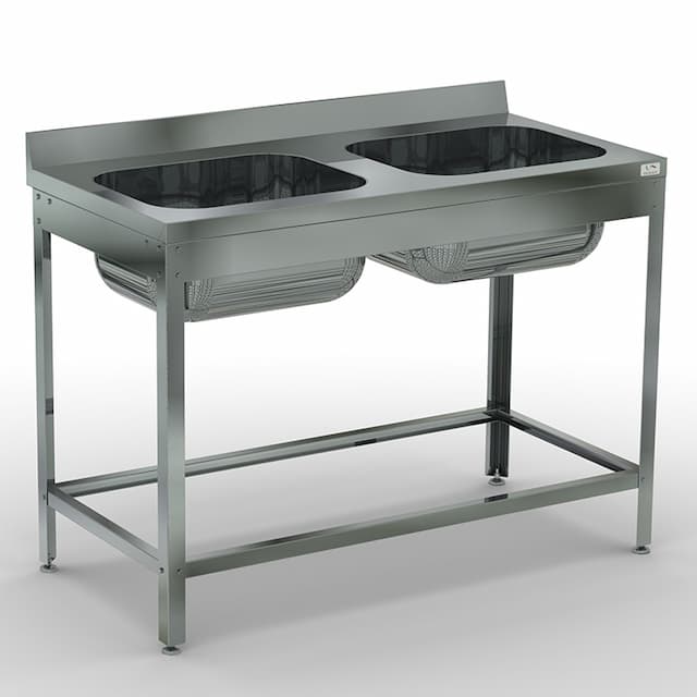 Ванна моечная цельнотянутая двухсекционная КОБОР ВМЦ/2-120/60