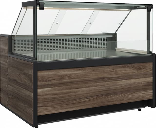 Витрина морозильная, газлифт Carboma BAVARIA 3 GC111 SL 0,94-1 без боковин (Темный дуб)