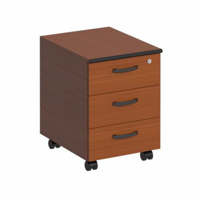 Тумба выкатная 3-ящичная с замком Юнитекс ДИН-Р (42x53x58) ДР 217 ОФ французский орех