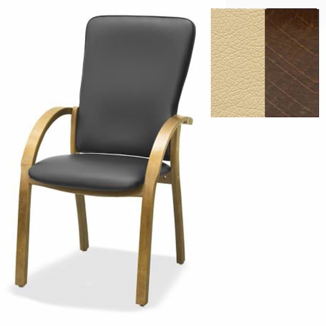 Стул Юнитекс Джуно комфорт экокожа премиум бежевая CN1123/дерево-орех