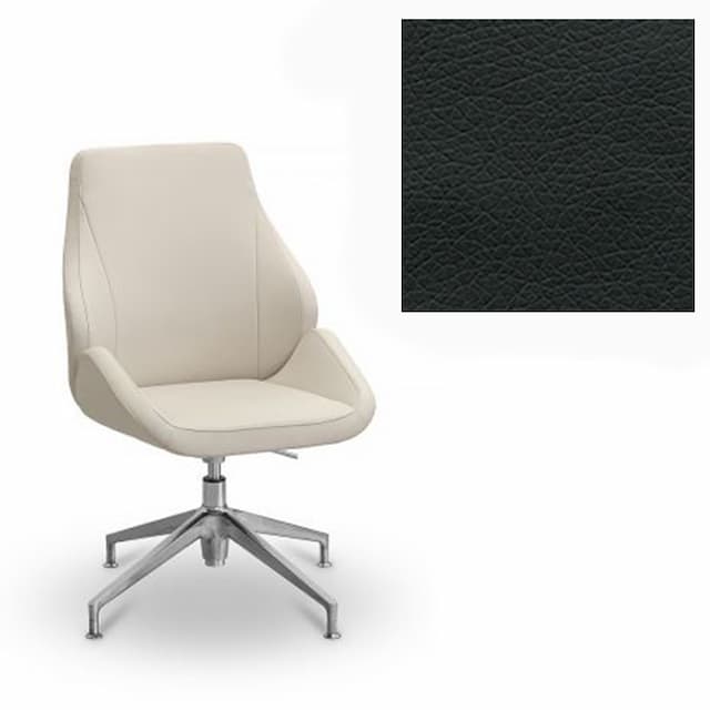 Кресло посетителя Юнитекс Мелоди экокожа премиум черная CN1114