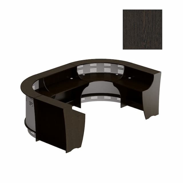 Стойка ресепшен Юнитекс ФОРМУЛА Вариант компоновки N 2 (Пять модулей) венге темный