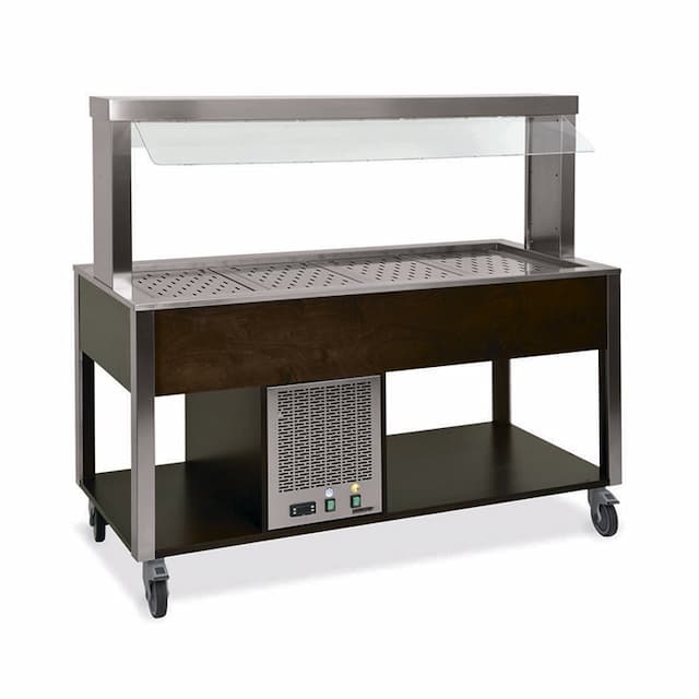 Стол Шведский охлаждаемый (защитное стекло статичное) MetalCarrelli 6900.5-R (дуб)