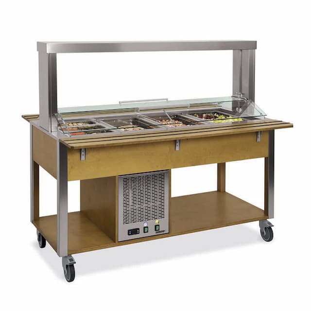 Стол Шведский охлаждаемый (защитное стекло подвижное) MetalCarrelli 6900.3M-W (венге)