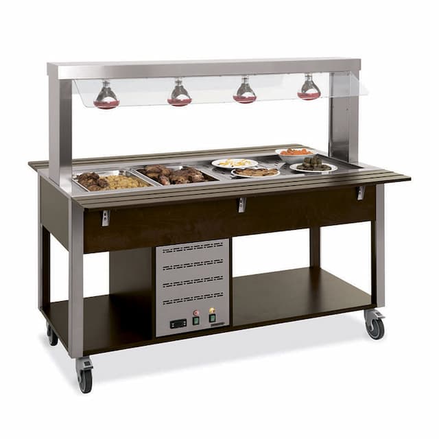 Стол Шведский тепловой (защитное стекло статичное, лампы) MetalCarrelli 6910.6L-RAL (цвет по RAL)